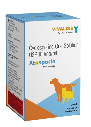 Vivaldis : Atosporin Cyclosporine Oral Solution 100mg/ml for Dogs & Cats